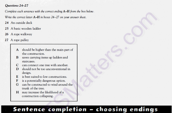 ریدینگ آیلتس – نوع سوال: Sentence Completion – Choosing Endings