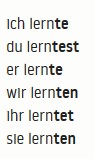 صرف فعل lernen (یاد گرفتن)؛ با قاعده